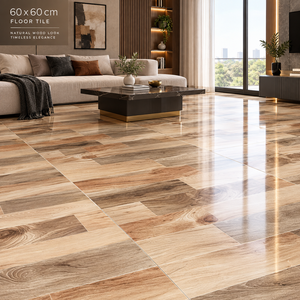 Carreaux de sol en céramique imitation bois de qualité supérieure 600x600 mm, impression HD, durables, 60x60 cm, pour la maison, le salon, la cuisine - Product Image 6