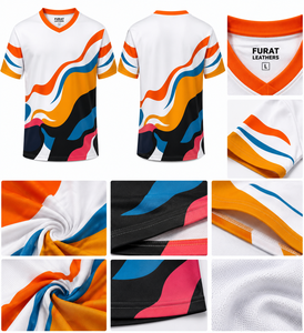 เสื้อยืดผู้ใหญ่แบบแห้งเร็ว พิมพ์ลายด้วยความร้อน ทรงยูนิเซ็กซ์ ดีไซน์เรขาคณิต ระบายเหงื่อได้ดี ผลิตจากโพลีเอสเตอร์ เหมาะสำหรับเล่นกีฬา คอวี แขนสั้น สำหรับฤดูร้อน - Product Image 2