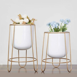 Nouveau design de pot de fleurs, design vintage, petit pot rond, grand pot de fleurs en métal pour l'intérieur - Product Image 3