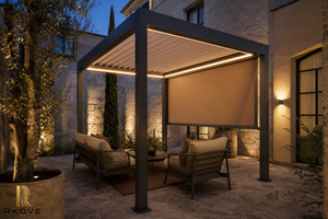 Pérgola exterior independiente Rkove de 4x5m para patio de villa, tipo boutique, equipada con pantalla ZIP y LED, para uso doméstico, pérgola inteligente de aluminio. - Product Image 5