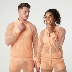 Conjunto de Pantalones y Chaqueta Transparente de Malla Personalizado para Hombre, con Cierre, 100% Poliéster, Sexy, para Club, Unisex - Product Image 2