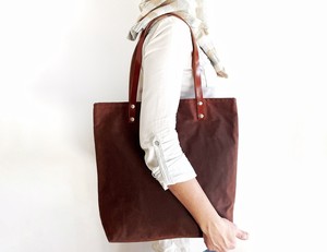 Sac fourre-tout en cuir et toile vintage, sac à bandoulière, sac de voyage, sac de travail, sac de shopping, durable, grande capacité, broderie ouverte LCTB-0077 - Product Image 3