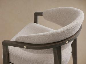 Chaise de salle à manger minimaliste en teck massif avec assise rembourrée, mobilier moderne pour restaurant, hôtel et projets d'aménagement intérieur - Product Image 3