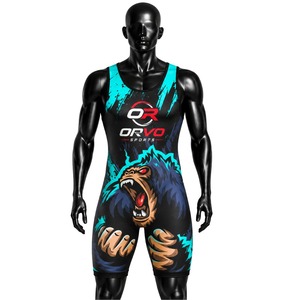 ORVO SPORTS Custom Breathable Plus Size Wrestling Singlet Unisex Tank Top Sleeveless Fitted Sports <b>Romper</b> Sublimation Print - Product Image 4