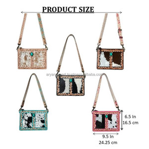 Bolso Bandolera de Cuero Repujado Estilo Western 2026 para Mujer, Bolso de Hombro de Piel con Pelo, Hecho a Mano, Diseño Floral - Product Image 2