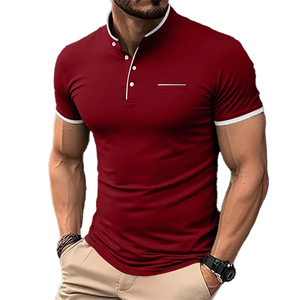 Camisa de Manga Corta Azul Marino para Hombre, con Botones, Informal, Tejida, 100% Algodón, de Secado Rápido, Transpirable, Corte Regular, 2026, Venta al Por Mayor - Product Image 5
