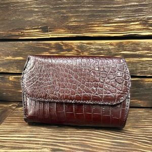 กระดุมกระเป๋าสตางค์หนังแท้พับสามทบสำหรับผู้หญิงปรับแต่งได้ความยาวสั้นแบบกระดุมจากเวียดนามขายส่ง - Product Image 3