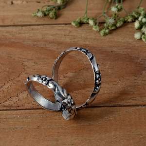 SHYAM JEWELERS Luxury <b>Adjustable</b> 925 <b>Silver</b> Flower Patterned Splint <b>Ring</b> for Hypermobility & Knuckle Support Unisex - Product Image 4