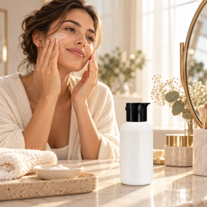 Flacon pompe cosmétique en PET pour lotion et crème |   Soins de la peau, visage, corps, mains, emballage de beauté, flacon rechargeable portable 100 ml - Product Image 2