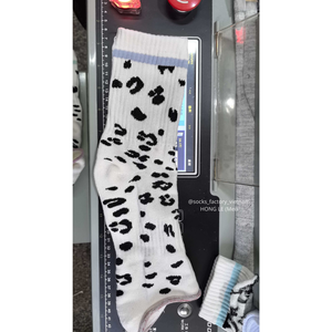 <b>Custom</b> LOGO Leopard Print Cotton <b>Grip</b> <b>Socks</b> Non Slip ODM Low MOQ Made in Vietnam for Pilates Yoga Studio - Product Image 4