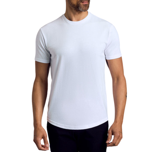เสื้อยืดคอกลมแขนสั้นผู้ชายผ้าฝ้าย 100% สีทูโทน สกรีนโลโก้ด้านหน้าตามแบบ OEM ระบายอากาศได้ดี แห้งเร็ว เหมาะสำหรับออกกำลังกาย - Product Image 2