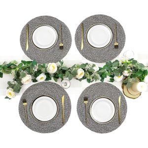 Set di 6 Tovagliette Intrecciate Spesse da 15 Pollici, Antiscivolo, Lavabili, per Tavolo da Pranzo - Product Image 1