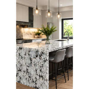 Dalles de granit polies de qualité export indienne, pierre naturelle Alpine White-2, modernes, grandes, écologiques et durables, pour escaliers, cheminées et éviers - Product Image 1