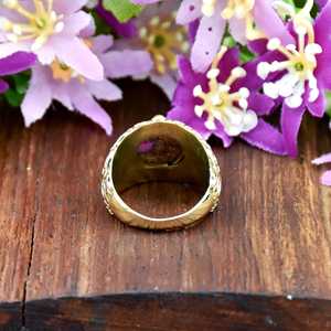 Elegante Anillo Floral de Dalia Rosa con Turquesa, Oro Vermeil de 18K y Plata de Ley 925, para Mujer, Bodas y Fiestas - Product Image 3