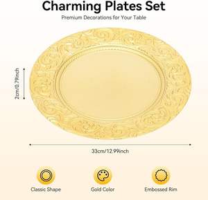 Assiette de présentation de luxe ronde décorative pour mariages, événements, hôtels et restaurants - Product Image 5