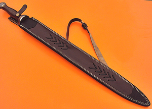 Espada larga decorativa vintage de acero de Damasco, hecha a mano, con mango de madera de palisandro y olivo, agarre texturizado, funda, colección de cosplay - Product Image 5
