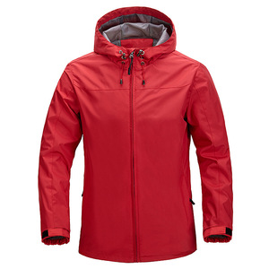 Men's Orange Windproof Hooded Jacket Full Sleeve Winter Outdoor Wear - Product Image 4