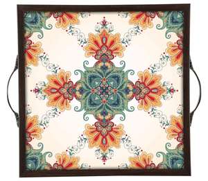 Plateaux de service carrés les plus vendus avec autocollant élégant pour table à manger, maison et bureau, polyvalents pour cadeaux et articles de service - Product Image 1