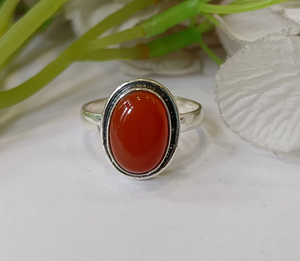 Anillo de Cornalina, Plata de Ley 925, Anillo con Piedra Preciosa Naranja, Joyería Hecha a Mano, Regalo para Mujer - Product Image 2