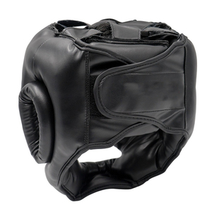 Protège-tête de boxe en cuir PU noir avec visière transparente, protection intégrale du visage, casque de sport unisexe pour adultes pour l'entraînement MMA - Product Image 5