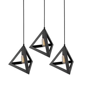 Lámpara Colgante Moderna de Techo con Forma de Triángulo Negro, Lámpara Geométrica para Sala de Estar, Comedor, Decoración de Cafetería - Product Image 3
