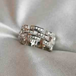 Bague d'amour infini classique en argent sterling 925 avec sertissage à griffes et pierre en moissanite, bague de promesse de mariage, cadeau pour elle - Product Image 4