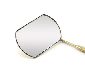 Ijrak Surgical Purple Wall Mounted <b>Mirror</b> Green Prongs Stainless Steel Frame Silver Finish 3X Magnification <b>Foldable</b> Medical - Product Image 3