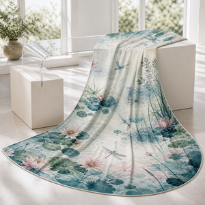 Custom Printed <b>Throw</b> Blanket Personalized Camping Space Mushroom Pond Sewing Construction Sublimation Flannel Fleece Polyester - Product Image 3