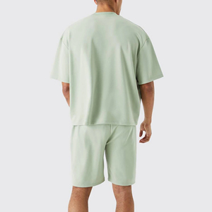 Ensemble de vêtements de sport respirant et écologique en coton 100% de haute qualité, 2 pièces - Ensemble court décontracté pour l'entraînement en salle de sport en hiver - Product Image 3