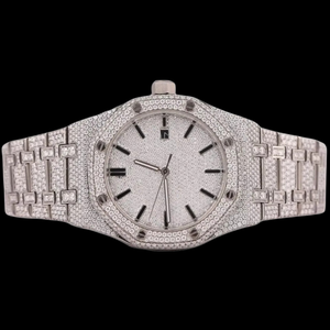 Reloj de Pulsera para Hombre con Diamantes de Moissanita Totalmente Incrustados, Diseño Único, Estilo Hip Hop, Precio al por Mayor - Product Image 1