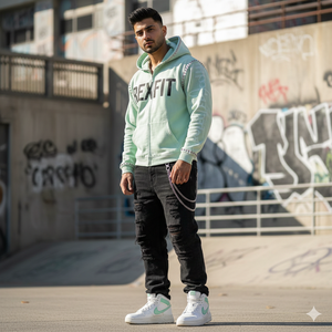 Nouveauté 2026 – Dernier style – Sweat à capuche unisexe zippé en molleton 100 % coton épais, coupe oversize, avec logo personnalisé sérigraphié - Product Image 3