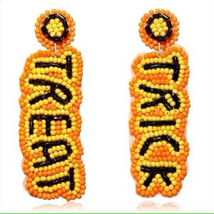 <b>Large</b> Embroidered Earrings Lightweight Embroidered crafts Earring Colored <b>Bead</b> Earring for Women - Product Image 4