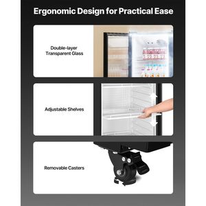 Congelatore e Frigorifero Verticale Commerciale con Porta in Vetro da 11,47 CU.FT, Espositore Refrigerato per Bevande - Product Image 6