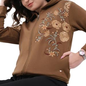 Lady's Fashionable Printed <b>Pattern</b> Casual Long-Sleeved Top Hooded Winter New Style <b>Women's</b> Wholesale Hoodie <b>Fleece</b> Fabric Lined - Product Image 4