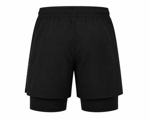 Shorts de sport pour hommes tendance, beiges, à séchage rapide, taille mi-haute, avec braguette zippée, poches décontractées, blocs de couleur, en tissu tissé, imperméables et écologiques - Product Image 4