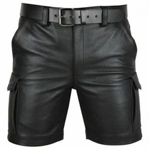 Pantalones Cortos de Cuero PU para Hombre, Estilo Casual, Tendencia de Moda de Verano, Estilo Punk para Club - Product Image 1