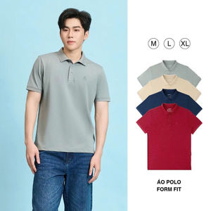 Polo de primera calidad de Vietnam, manga corta con cierre de 3 botones, transpirable, anti-pilling, ajuste cómodo, bordado. - Product Image 1