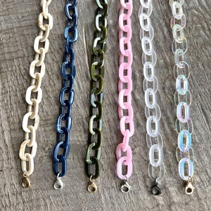 Beautiful Pastel Color Resin Chain Links For Women Handbags Durable Chunky Acrylic Resin Chain Links For Statement Pieces - Product Image 2
