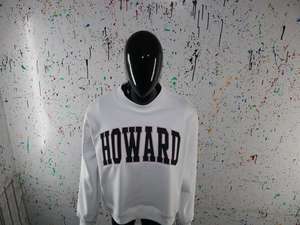 Sweat-shirt à col montant HOWARD WHITE 100% coton, broderie appliquée noire, col large, CLUSH SPORTS - Product Image 3