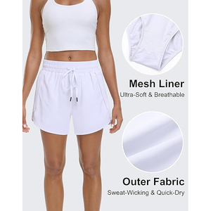 Shorts Deportivos Blancos para Mujer, de Secado Rápido, Transpirables, para Correr, con Cordón Ajustable - Product Image 5