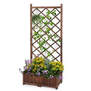 67 Inch Height Outdoor Garden Flower Standing Planter Box Lattice Panels Wood Raised Garden Bed Trellis Flower Pots Planters - Product Image 3