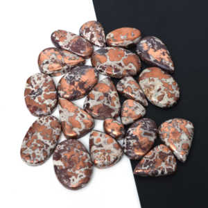 Wholesale Radha Arts Natural Copper Dolomite Gemstone Cabochon (White and Gold 25-40mm) for Earrings Rings & Pendants - Product Image 6