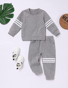 Nuevo Conjunto de Ropa Infantil Unisex de 2 Piezas, Sudadera de Manga Larga y Pantalones de Color Sólido, Ropa de Invierno para Niños Pequeños, Colores Personalizados, Transpirable - Product Image 2