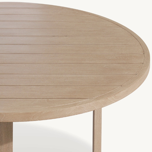 Table ronde en teck au style moderne, idéale pour l'extérieur, résistante à la pourriture et aux intempéries. - Product Image 4