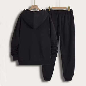 Men's 2 Piece Tracksuit Set Plain <b>Oversized</b> Fleece Pullover Hoodie and <b>Joggers</b> Sweatsuit Custom Streetwear Athletic Sportswear - Product Image 2