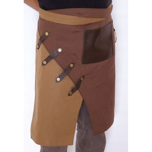 Tablier de barman en toile style vintage, logo personnalisé, bretelles en cuir réglables, uniforme de travail, toile robuste pour brasserie, cave à vin, bar - Product Image 3