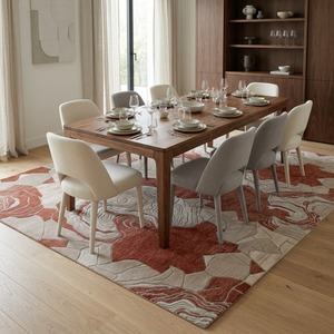 Tapis en laine tufté sur mesure avec une texture riche et des détails artistiques pour un revêtement de sol intérieur élégant - Product Image 1