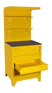 Chariot à outils industriel intelligent à LED |   Surface de travail éclairée, plateaux de rangement supérieurs, armoire multi-tiroirs, serrure sécurisée et poche arrière - Product Image 4