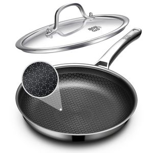 Poêle à frire antiadhésive professionnelle avec design à paroi profonde pour la friture, la sautée et la cuisson à la vapeur - Product Image 5