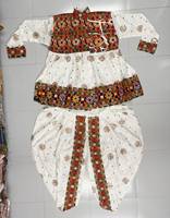 Ensemble Dhoti Kediyu en Rayonne Lourde pour Hommes avec Broderie Miroir Bicolore – Tenue Traditionnelle Navratri Garba